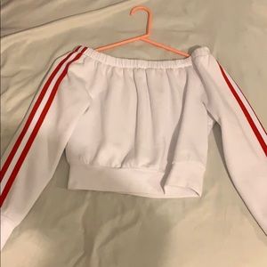 Off the shoulder white crop top